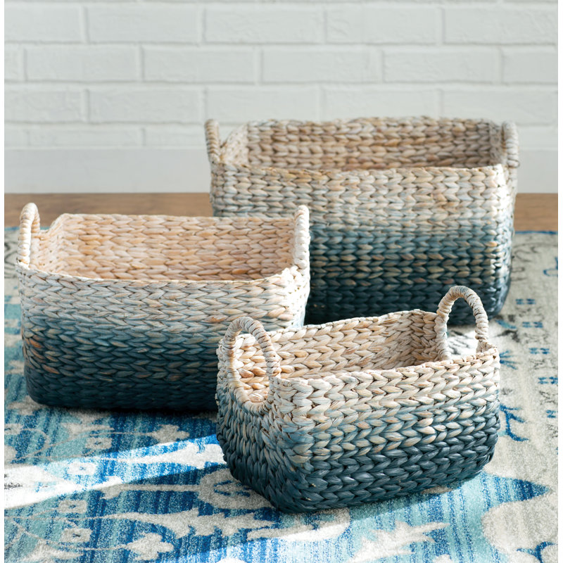 The Twillery Co. 3 Piece Woven Water Hyacinth Basket Set & Reviews